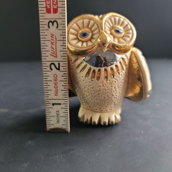 Rinconada Snowy Owl Gold Silver  Accents Figurine De Rosa  Uruguay Limited Ed. - Picture 4 of 15